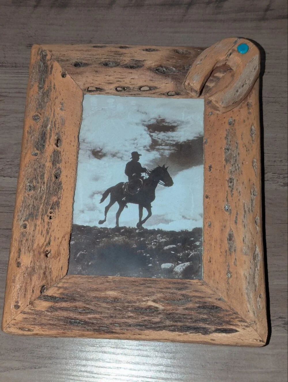 Vintage Handcrafted Cholla Wood Western Picture Frame